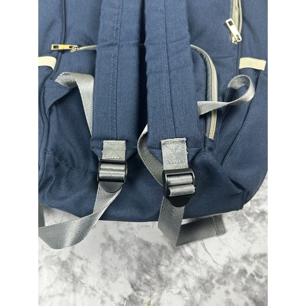 Land USA Mommy & Baby Diaper Bag Backpack Navy Blue Large Capacity Insulated